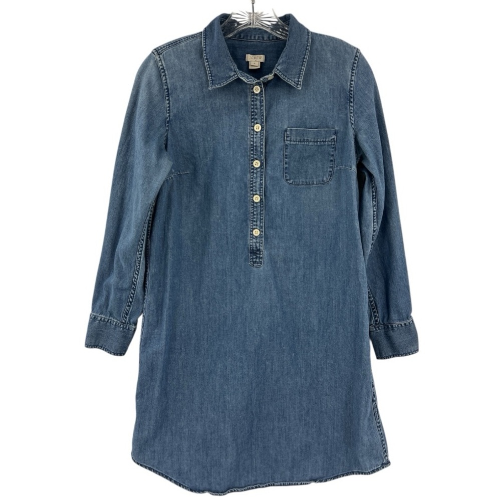 J Crew Chambray Shirt western Cowgirl Festival Denim Dress SZ S